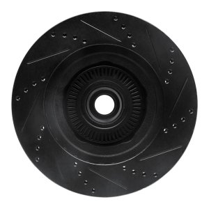 Ford Explorer Sport Brake Rotor (1) - Front Left - R1 Concepts - Drilled & Slotted - Black - `01-`05